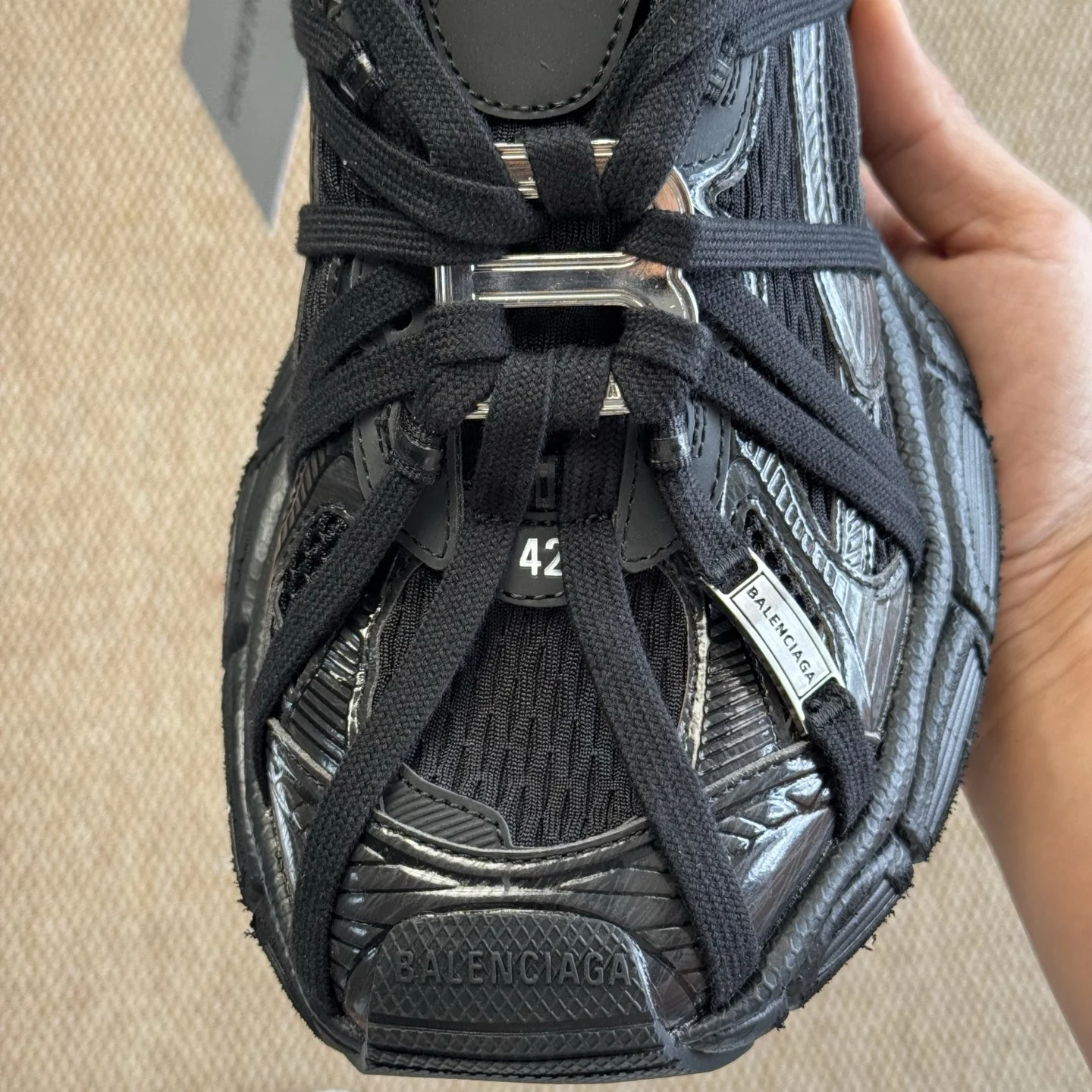 Balenciaga 3XL Extreme Laces B Black · 825601W3XCH1000