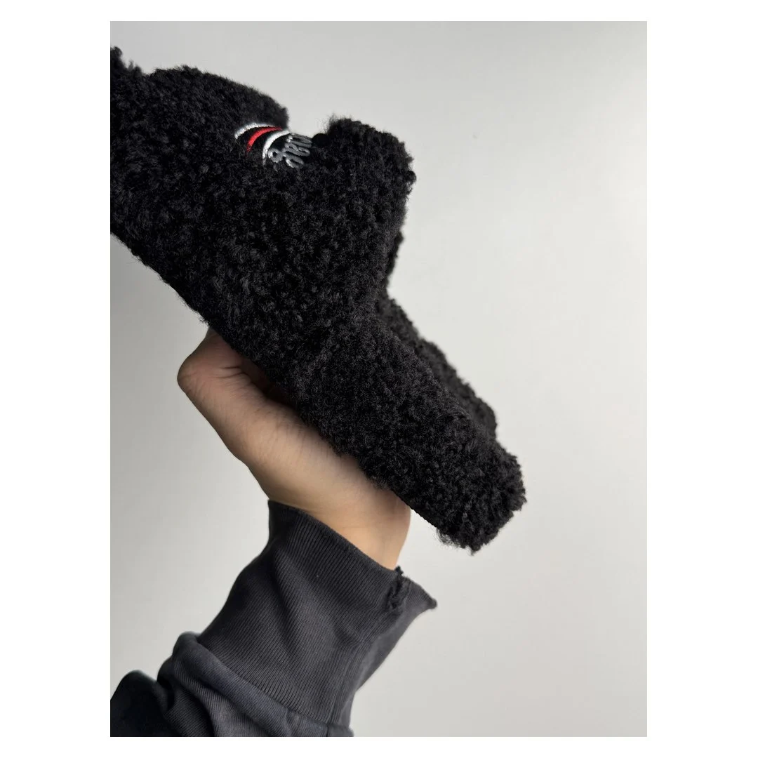 Balenciaga Furry Open Mule Black/White · 654261W2DO11096