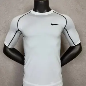 White Short Sleeve Compression Shirt 007
