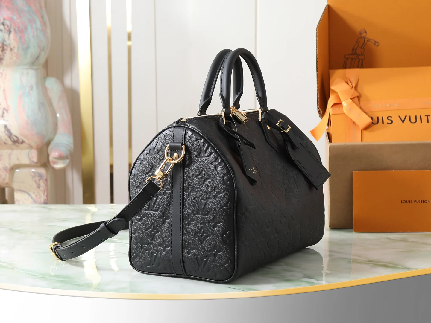Louis Vuitton Speedy Soft 30 Black Monogram Empreinte Black Monogram Empreinte · M47186