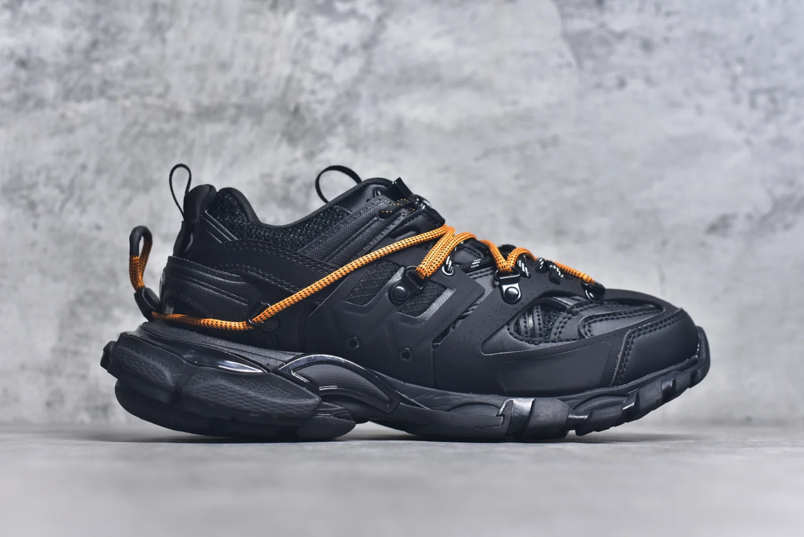 Balenciaga Track Trail Laces Sneaker Black / Orange · 800592WTRHK1000