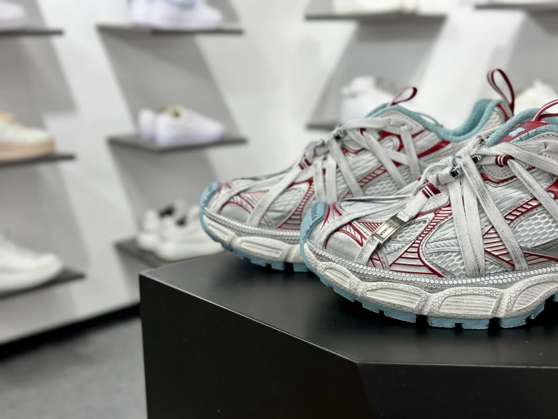 Balenciaga 3XL Extreme Laces B White / Red / Turquoise / Grey · 825601W3XCH1614