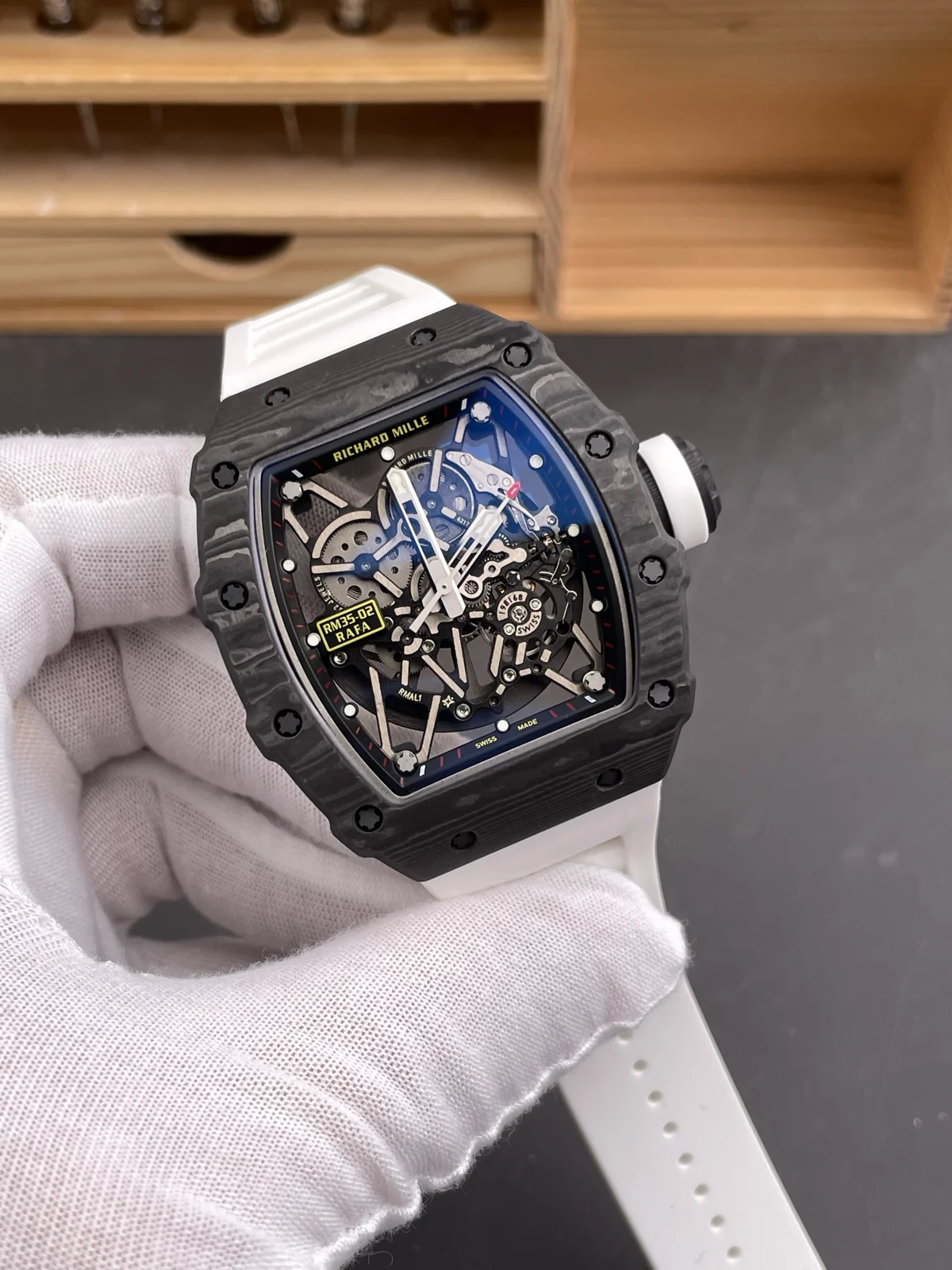 Richard Mille RM 35-02 — Black case / White strap — image 2