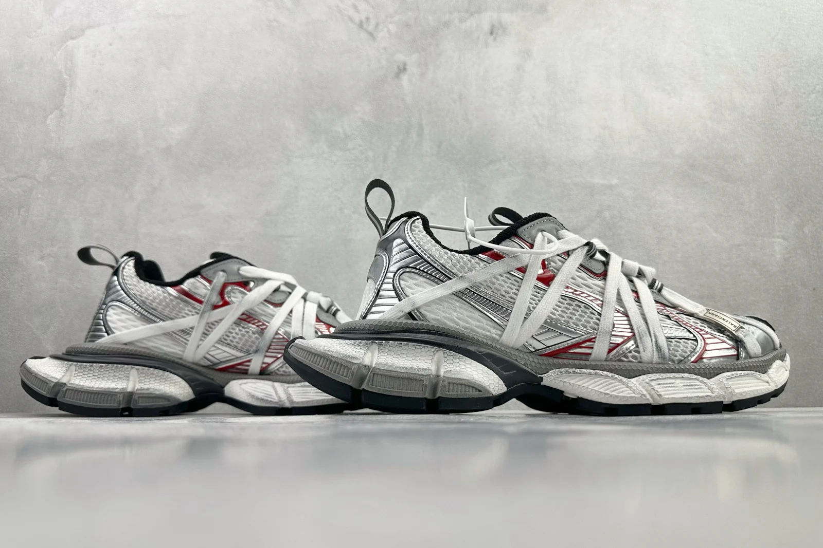Balenciaga 3XL Extreme Laces B Grey / Silver / Red / Black · 825601W3XCH1161