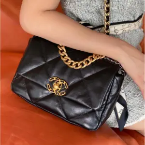 Chanel 19 Handbag · Black Shiny Lambskin Black · Shiny Lambskin · Mixed-Tone Chain