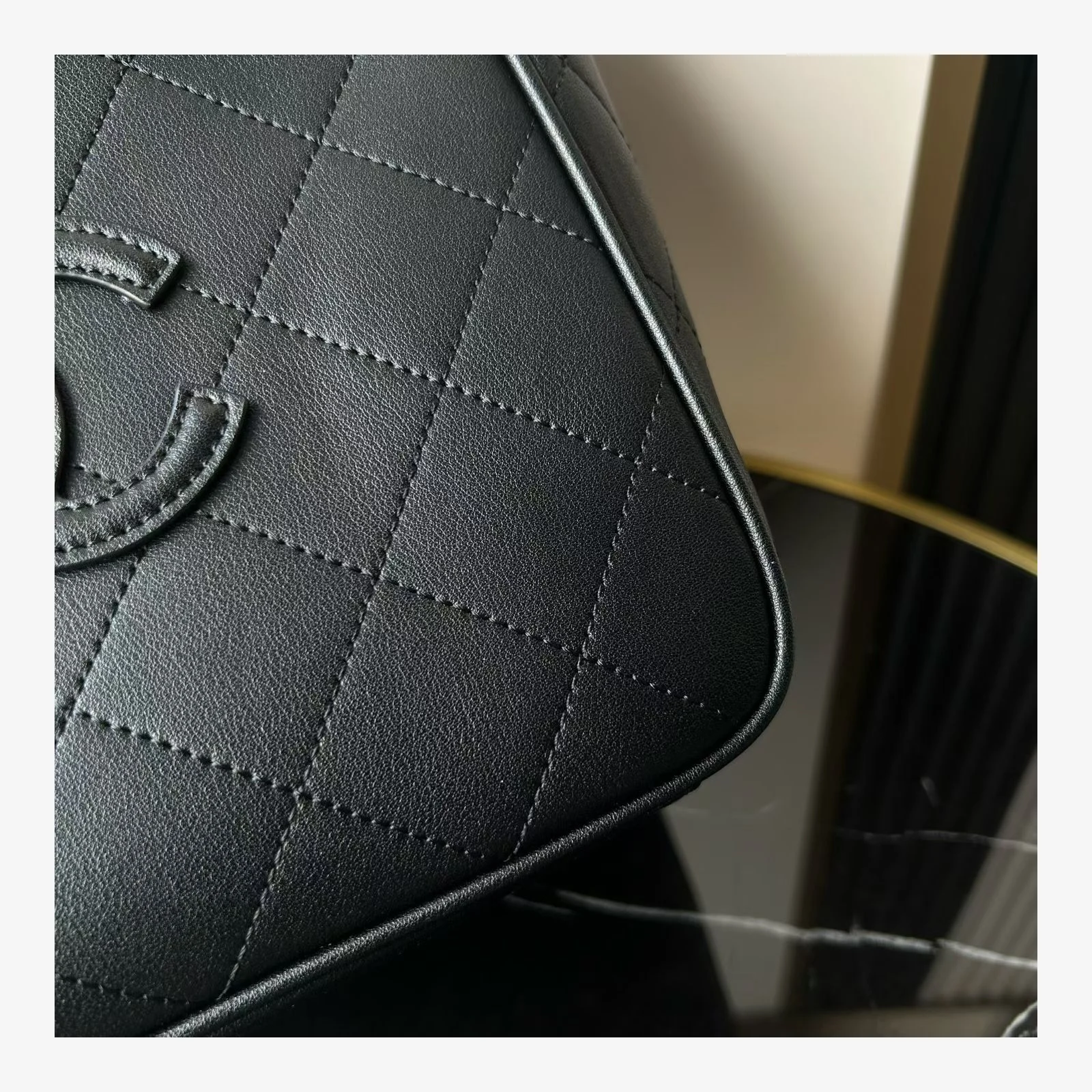 Chanel Mini Shopping Bag AS6199 · Black Calfskin Black · Calfskin · Gold-Tone Metal