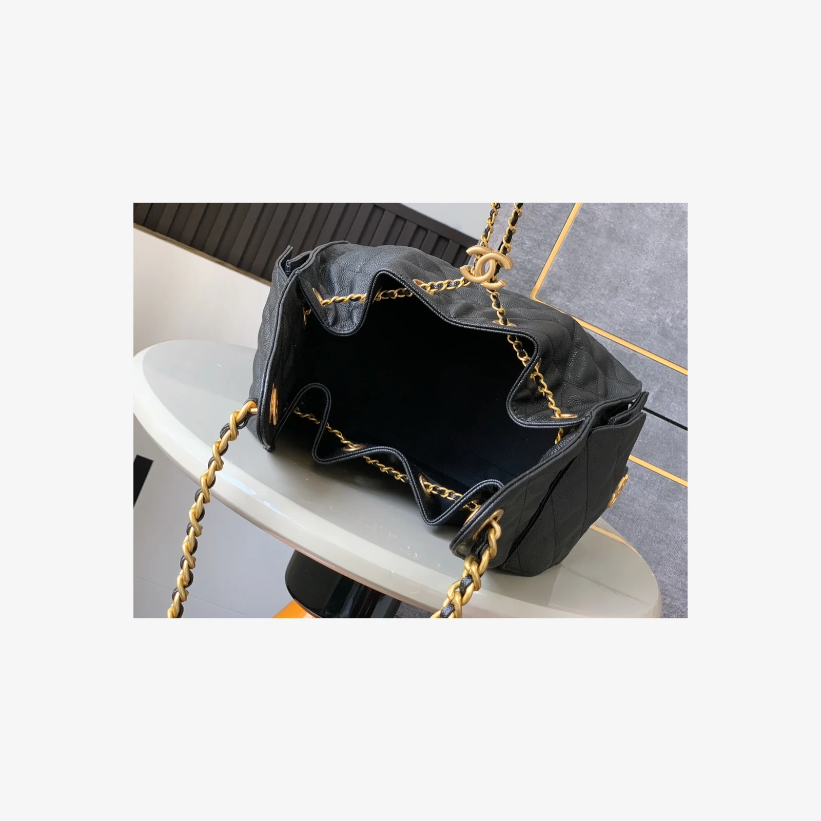 Chanel 25 Small Handbag · Black Grained Calfskin Black · Grained Calfskin · Gold-Tone Metal