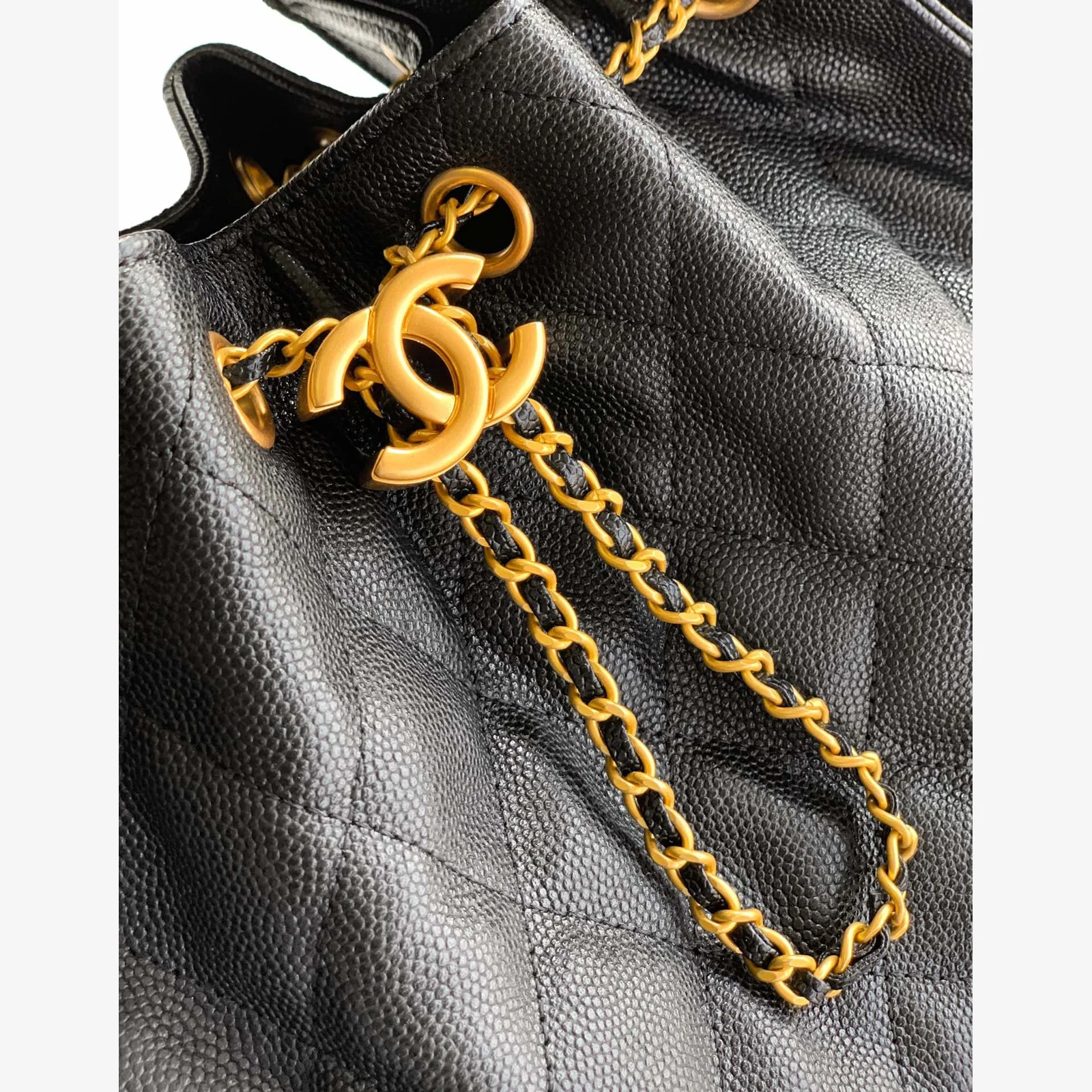 Chanel 25 Small Handbag · Black Grained Calfskin Black · Grained Calfskin · Gold-Tone Metal