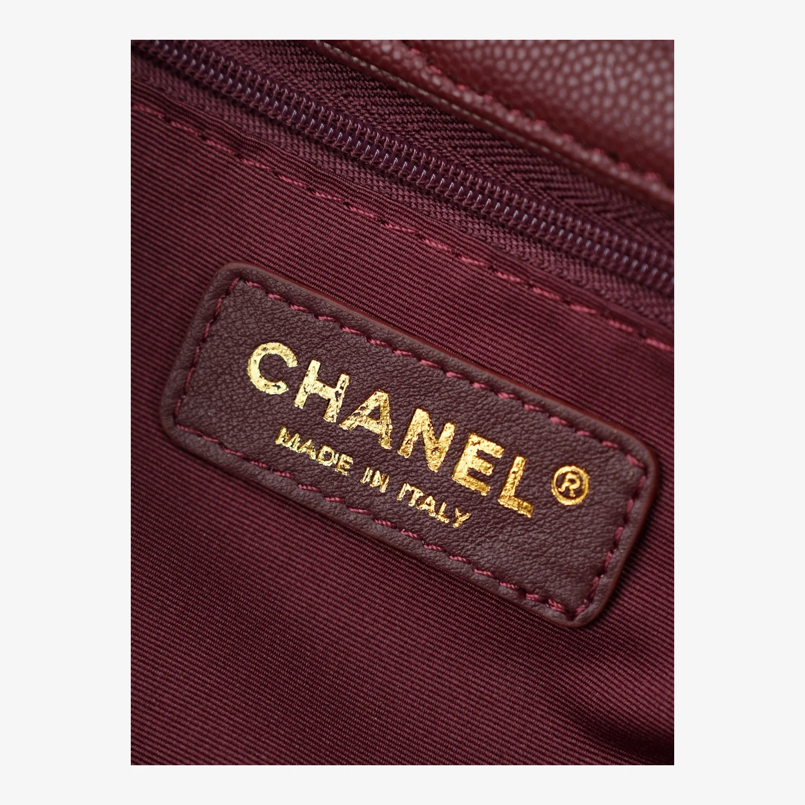 Chanel Small Shopping Bag AS6025 · Dark Burgundy Dark Burgundy · Grained Calfskin · Gold-Tone Metal
