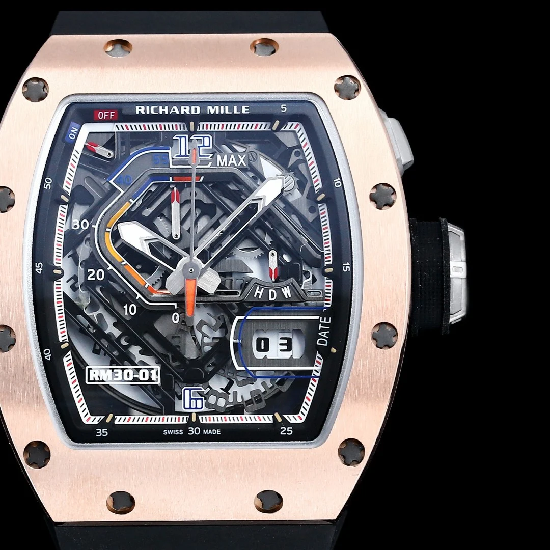 Richard Mille RM 30-01 — Rose tone case / Black strap — image 4