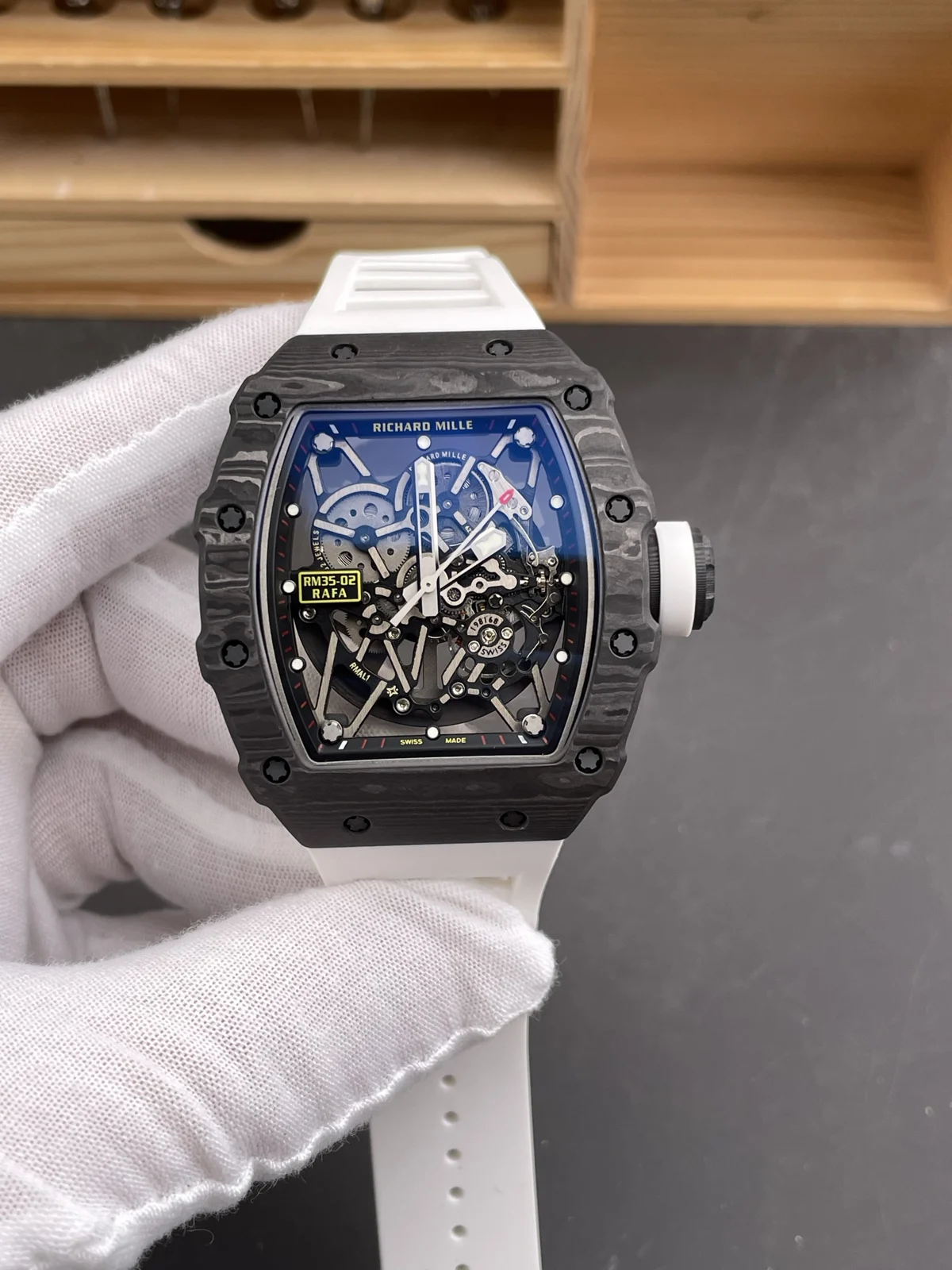 Richard Mille RM 35-02 — Black case / White strap — image 1
