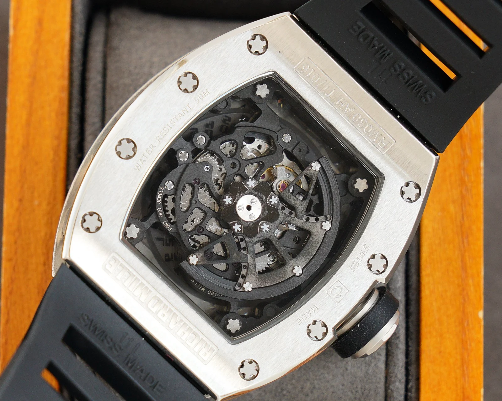 Richard Mille RM 030 — Silver tone case / Black strap — image 8