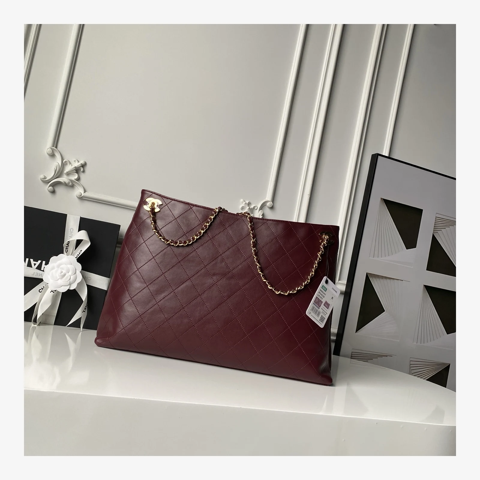 Chanel Shopping Bag AS6241 · Burgundy Lambskin Burgundy · Lambskin · Gold-Tone Metal