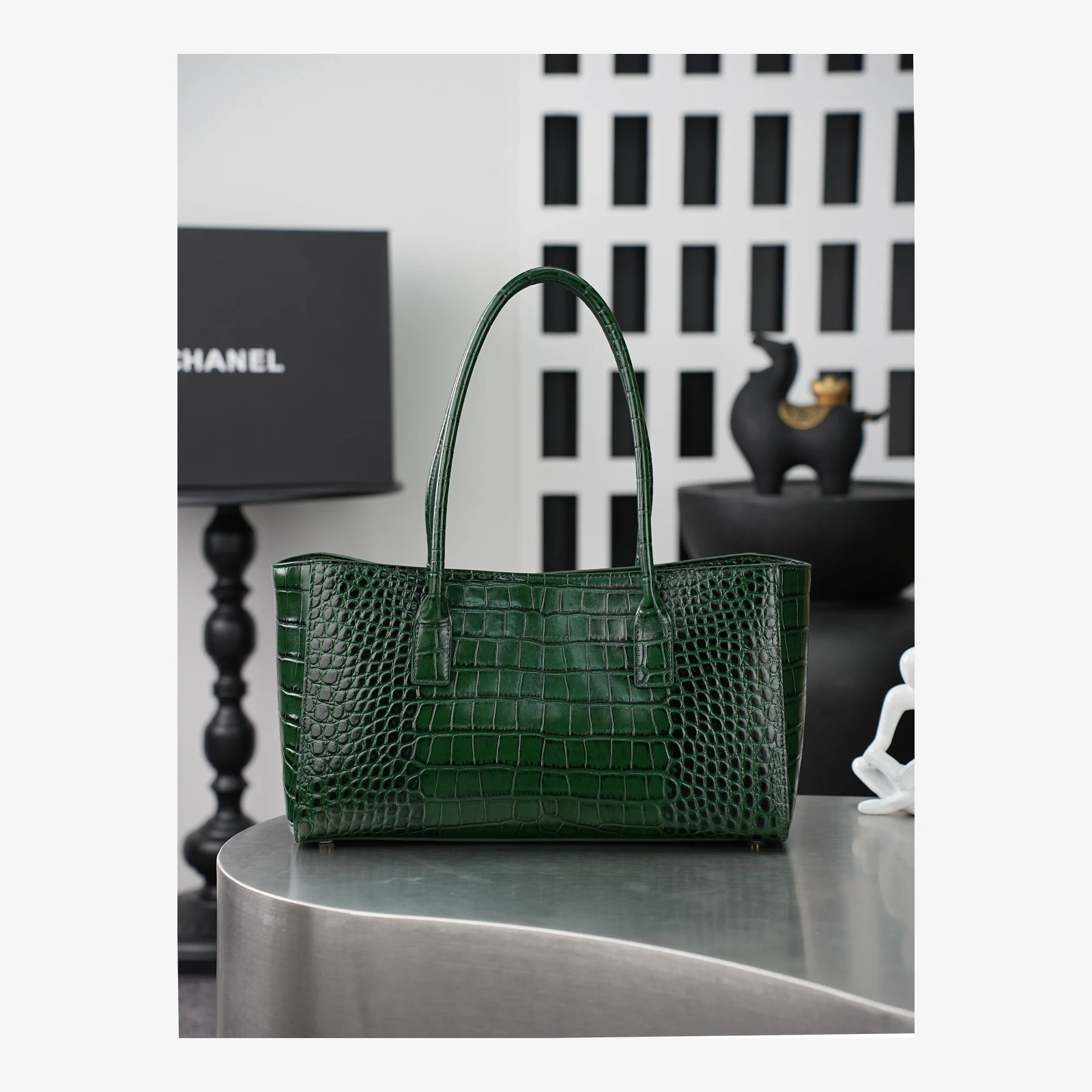 Chanel Small Shopping Bag AS6243 · Crocodile Embossed Green · Crocodile Embossed Calfskin · Gold-Tone Metal