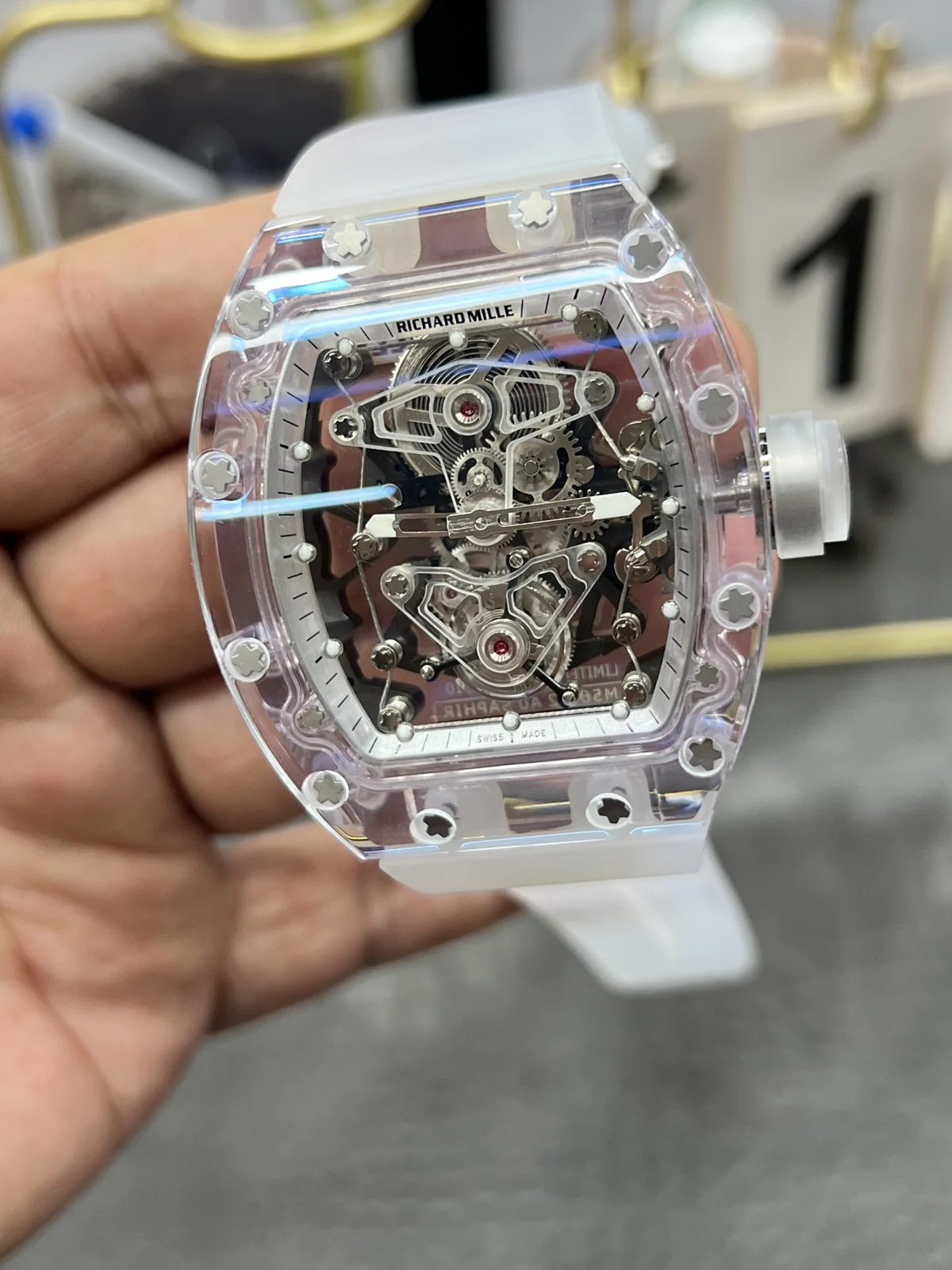 Richard Mille RM 56-02 — Clear case / White strap — image 5