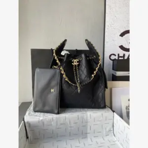 Chanel 25 Medium Handbag AS5311 · Black Black · Grained Calfskin · Gold-Tone Metal