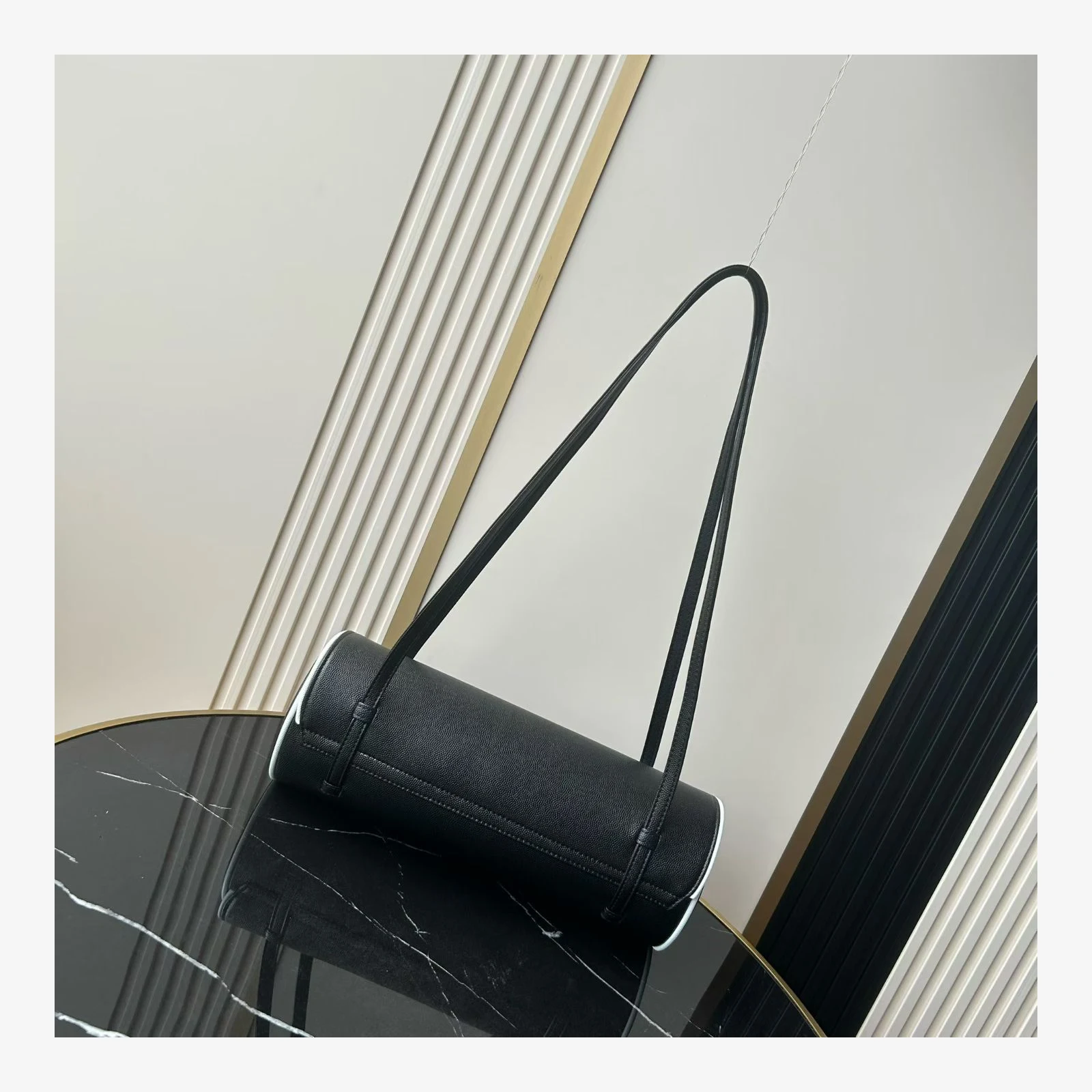 Chanel Large Bowling Bag AS6181 · Black & White Grained Calfskin Black & White · Grained Calfskin & Lambskin