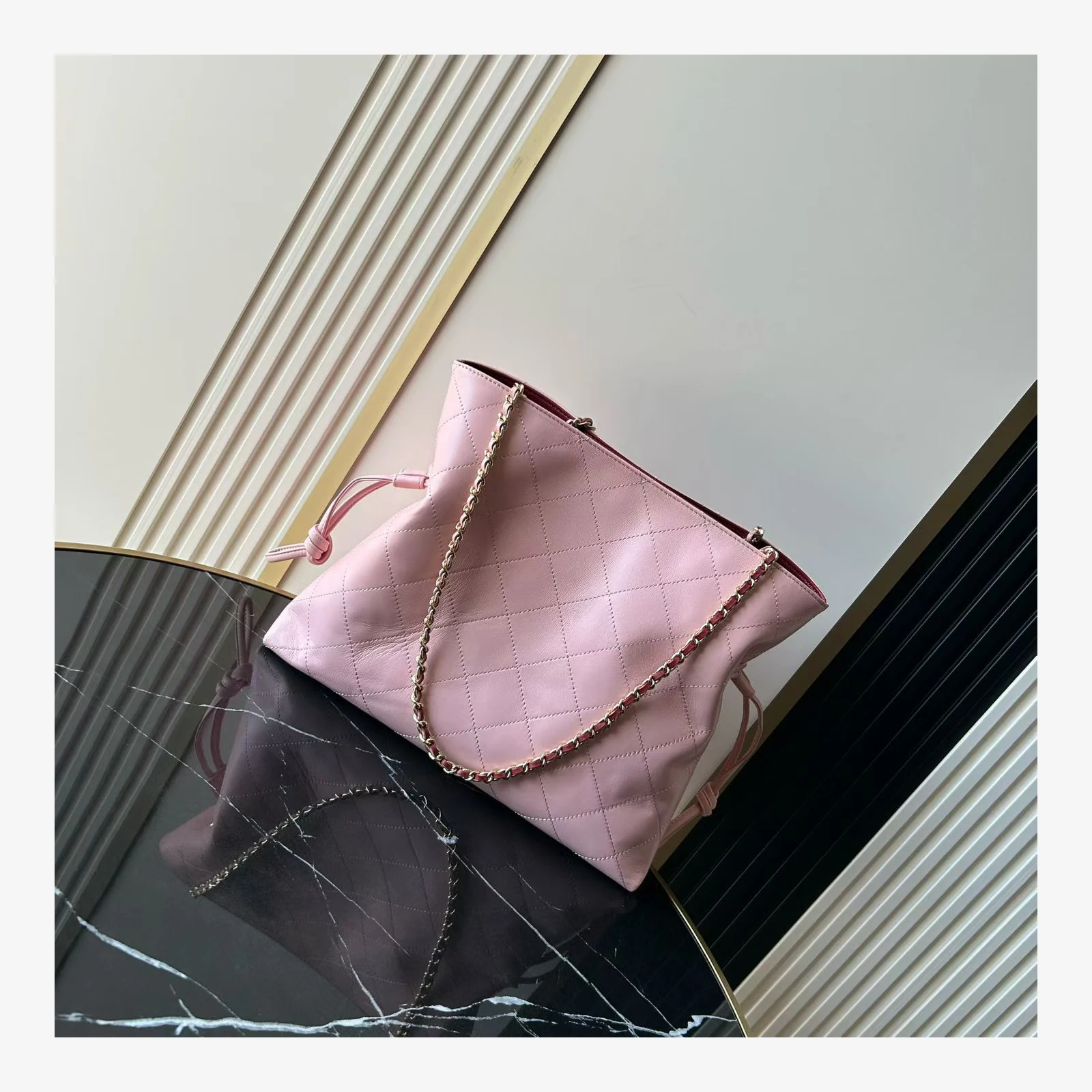 Chanel Small Shopping Bag AS6495 · Lambskin Light Pink · Lambskin · Gold-Tone Metal