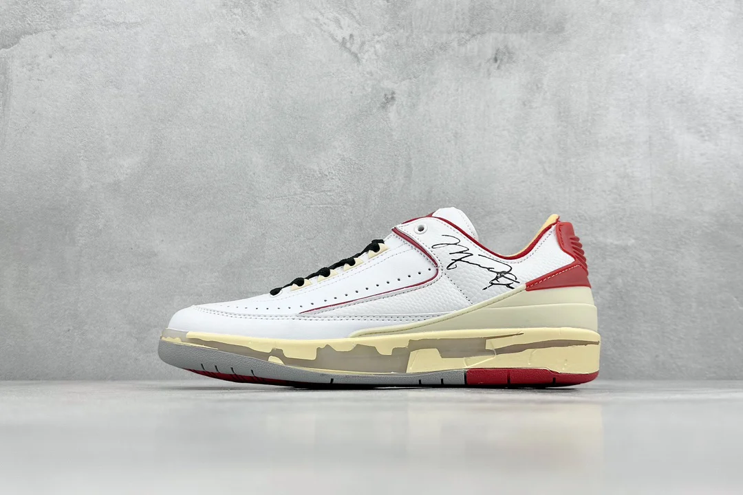 Air Jordan 2 Off-White White and Varsity Red