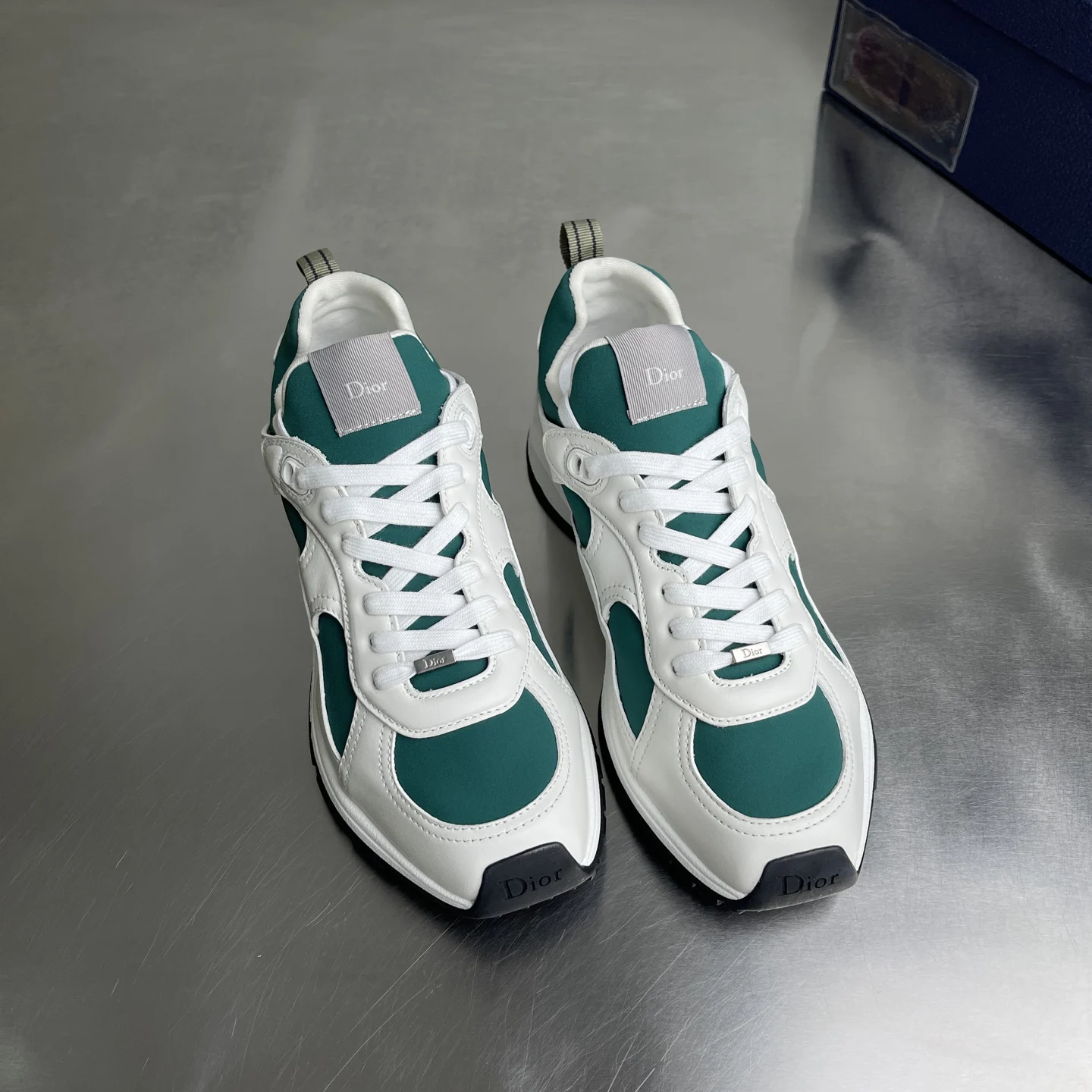 Dior Mile Sneaker White and Cedar Green · 3SN352ACL_H066