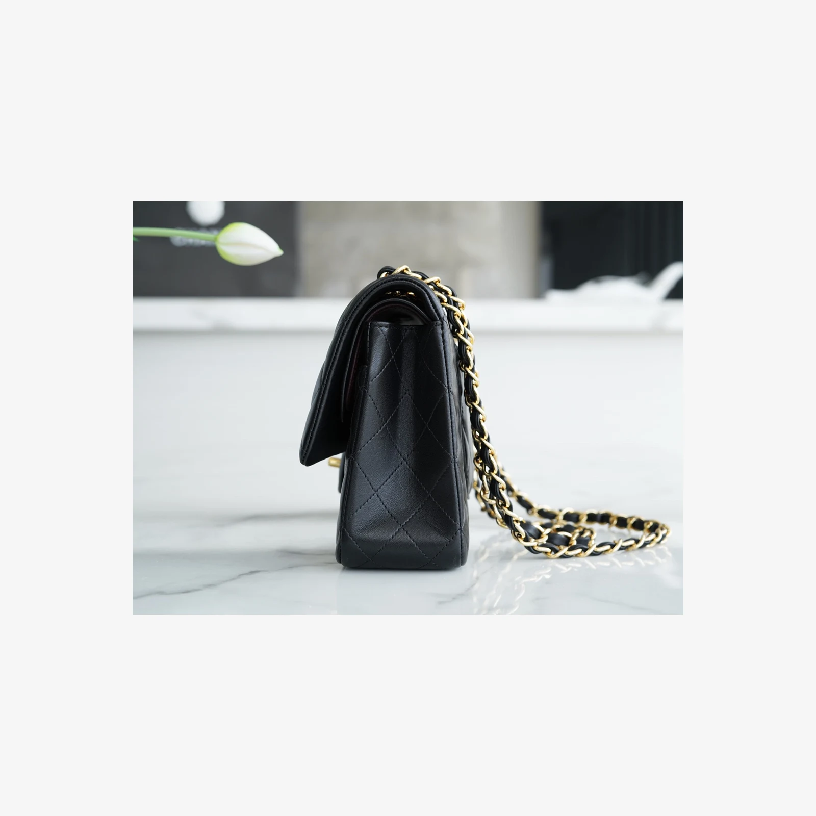 Chanel Classic 11.12 Handbag A01112 · Black Lambskin — image 3