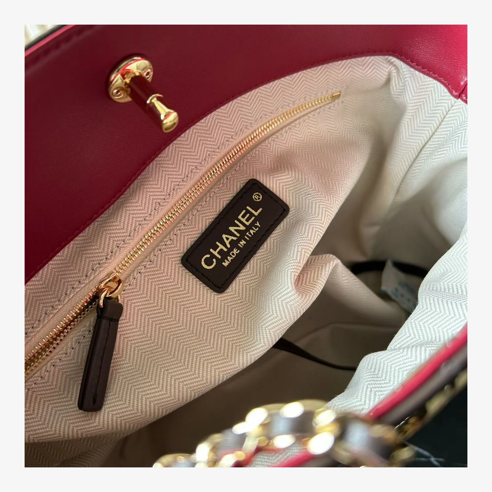 Chanel Small Shopping Bag AS6495 · Lambskin Dark Brown · Lambskin · Gold-Tone Metal