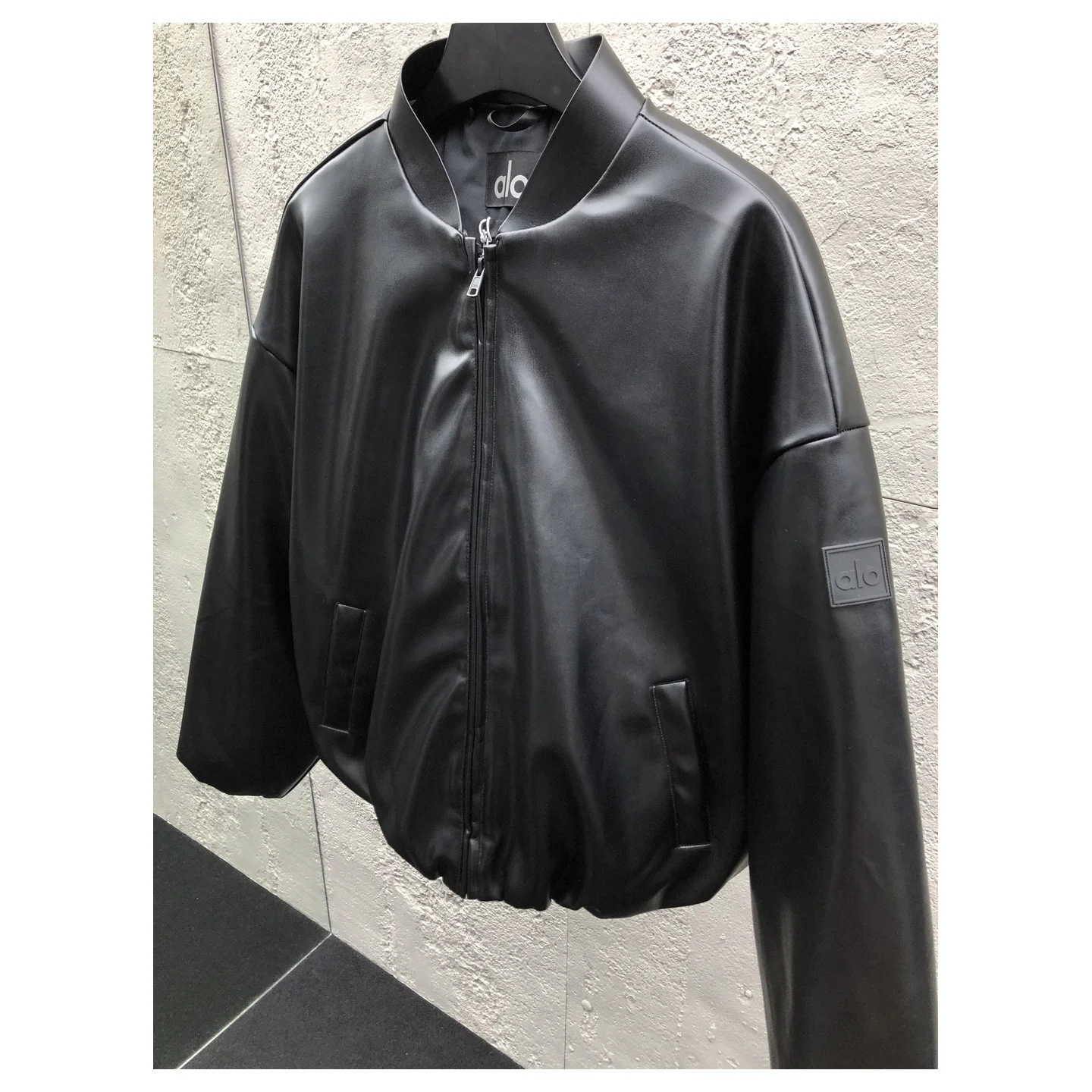 Alo Faux Leather Premier Bomber Black · U4049R