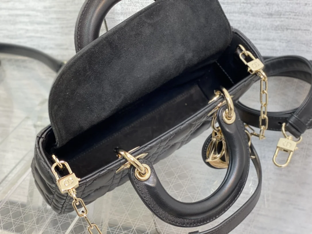 Small Lady D-Joy Bag Black Cannage Lambskin · M0613ONGE_M900