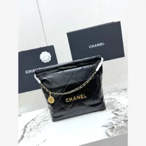 Chanel 22 Small Handbag · Black Shiny Calfskin Black · Shiny Calfskin · Gold-Tone Metal