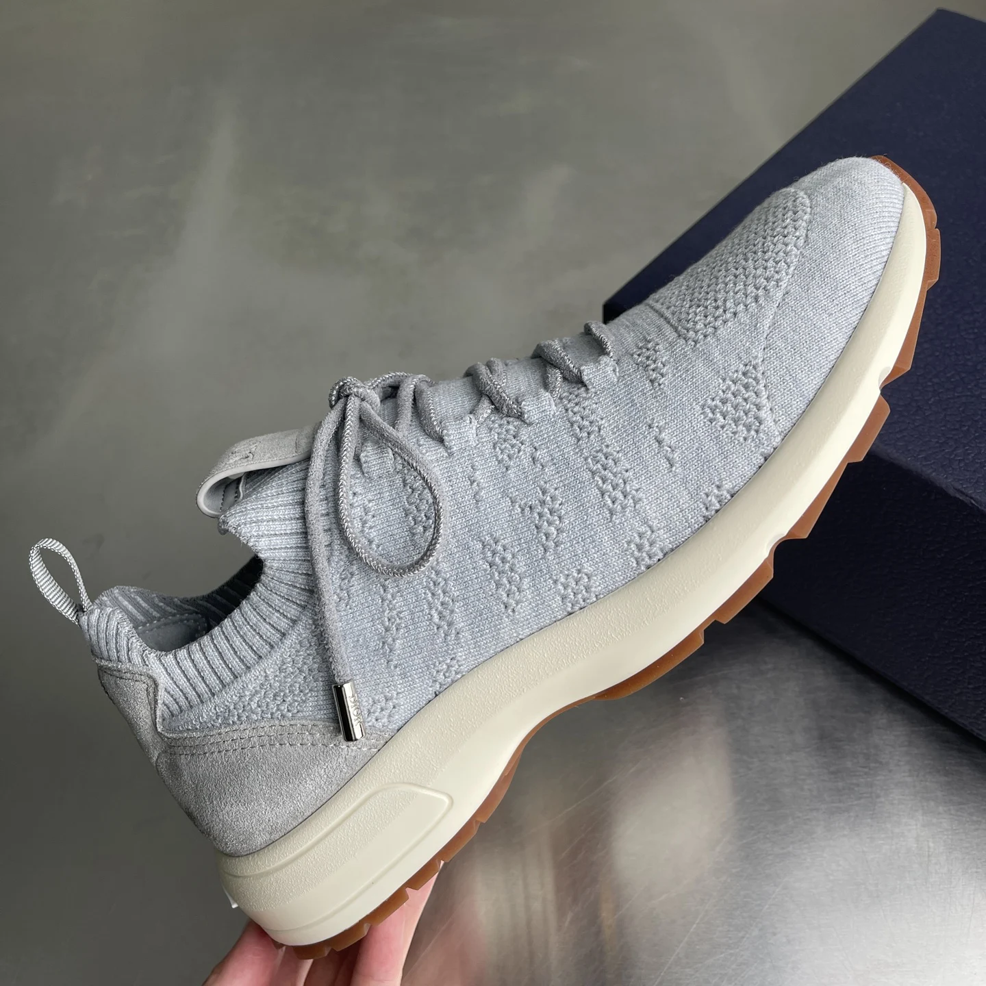 Dior B80 Lounge Sneaker Gray Cannage · 3SN333AAS_H806