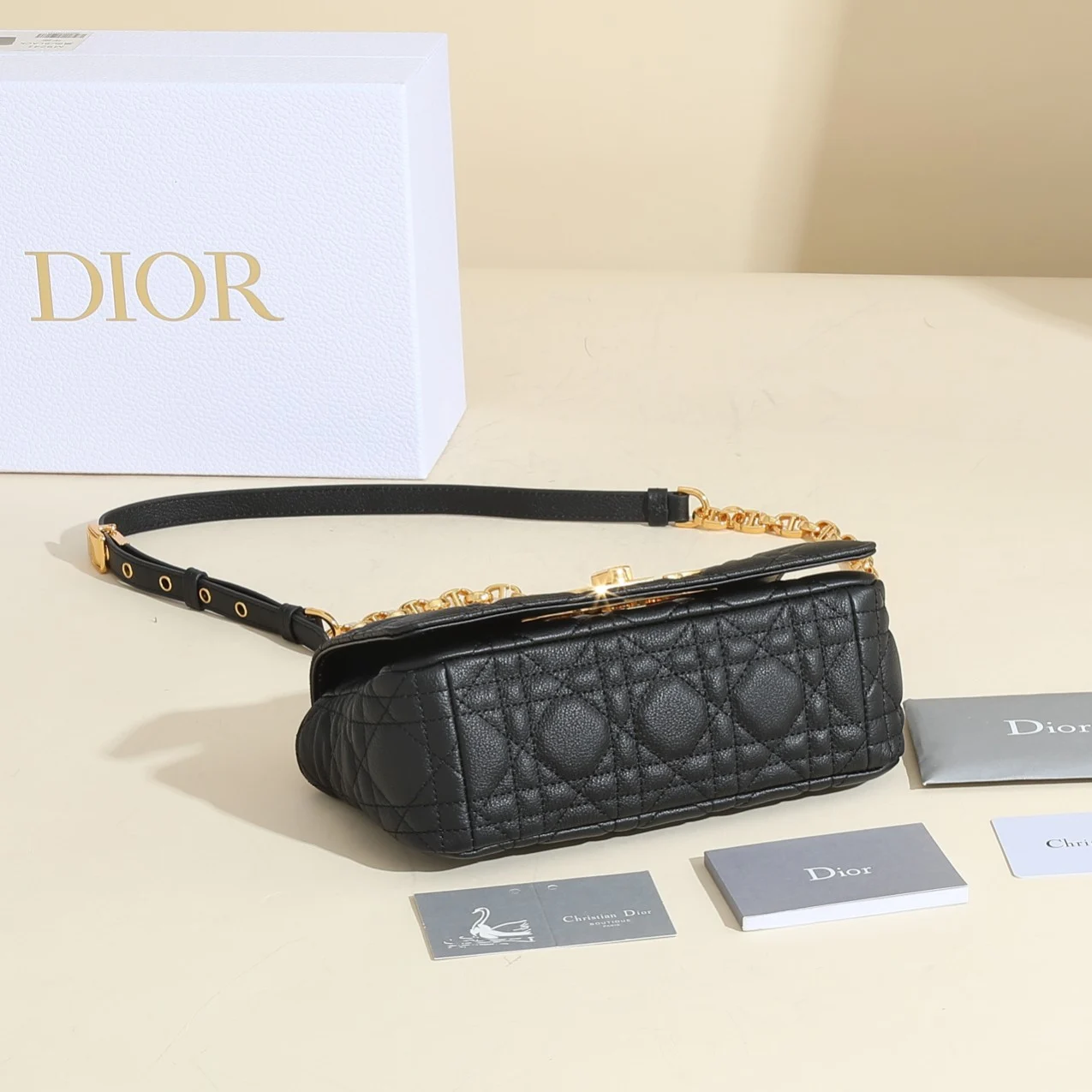 Small Dior Caro Bag Black Supple Cannage Calfskin · M9241UWHC_M900