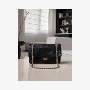 Chanel 2.55 Handbag A37586 · Black Crumpled Lambskin — image 1