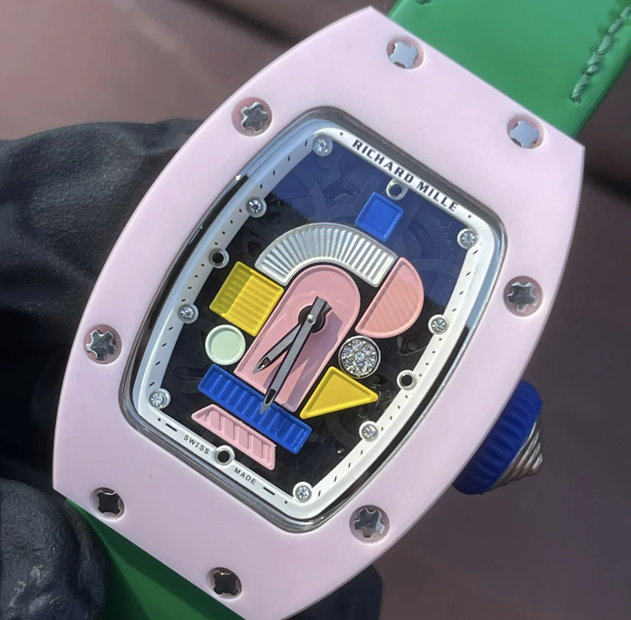Richard Mille RM 07-01 — Pastel Lavender case / Green strap — image 4