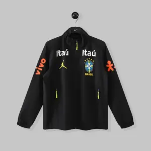 Jordan Brazil Black Stand Collar Windbreaker Jacket