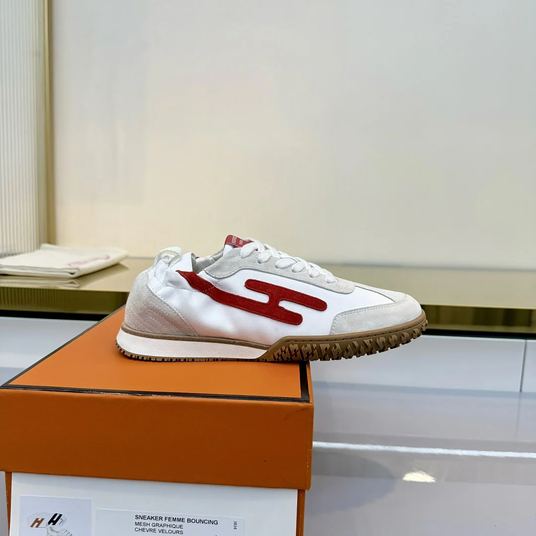Hermès Deep Sneaker Blanc / Rouge Grenadine