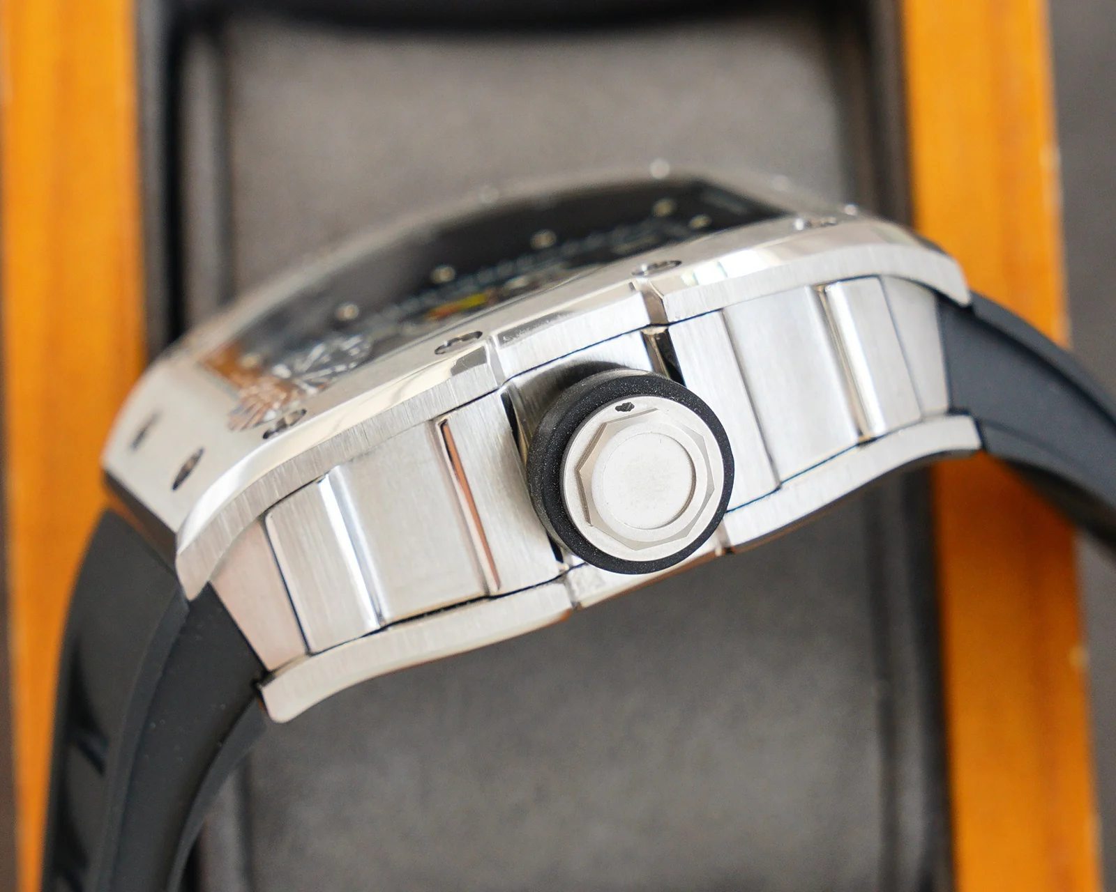 Richard Mille RM 030 — Silver tone case / Black strap — image 6