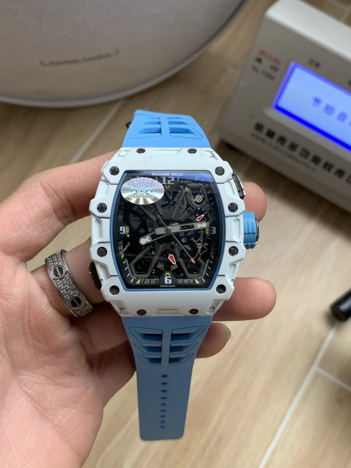 Richard Mille RM 35-03 — White case / Blue strap — image 1