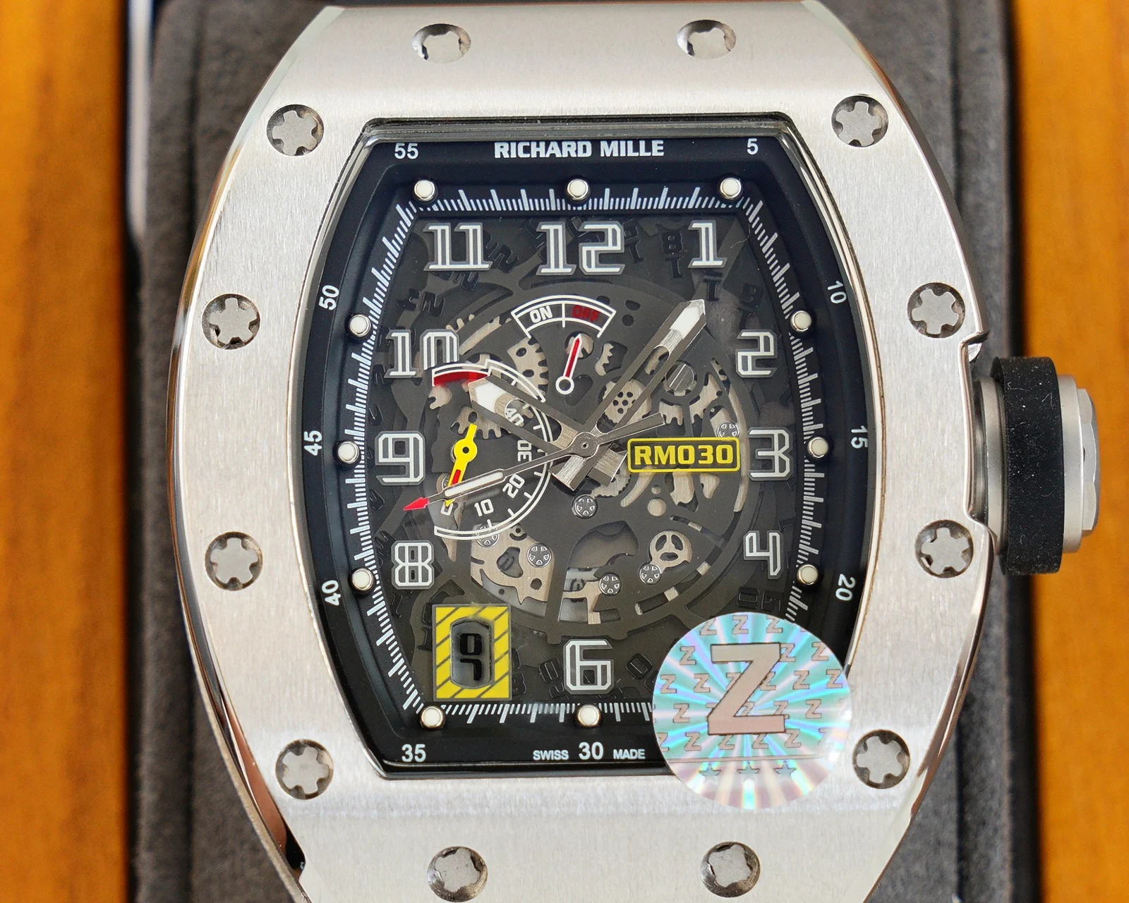 Richard Mille RM 030 — Silver tone case / Black strap — image 4