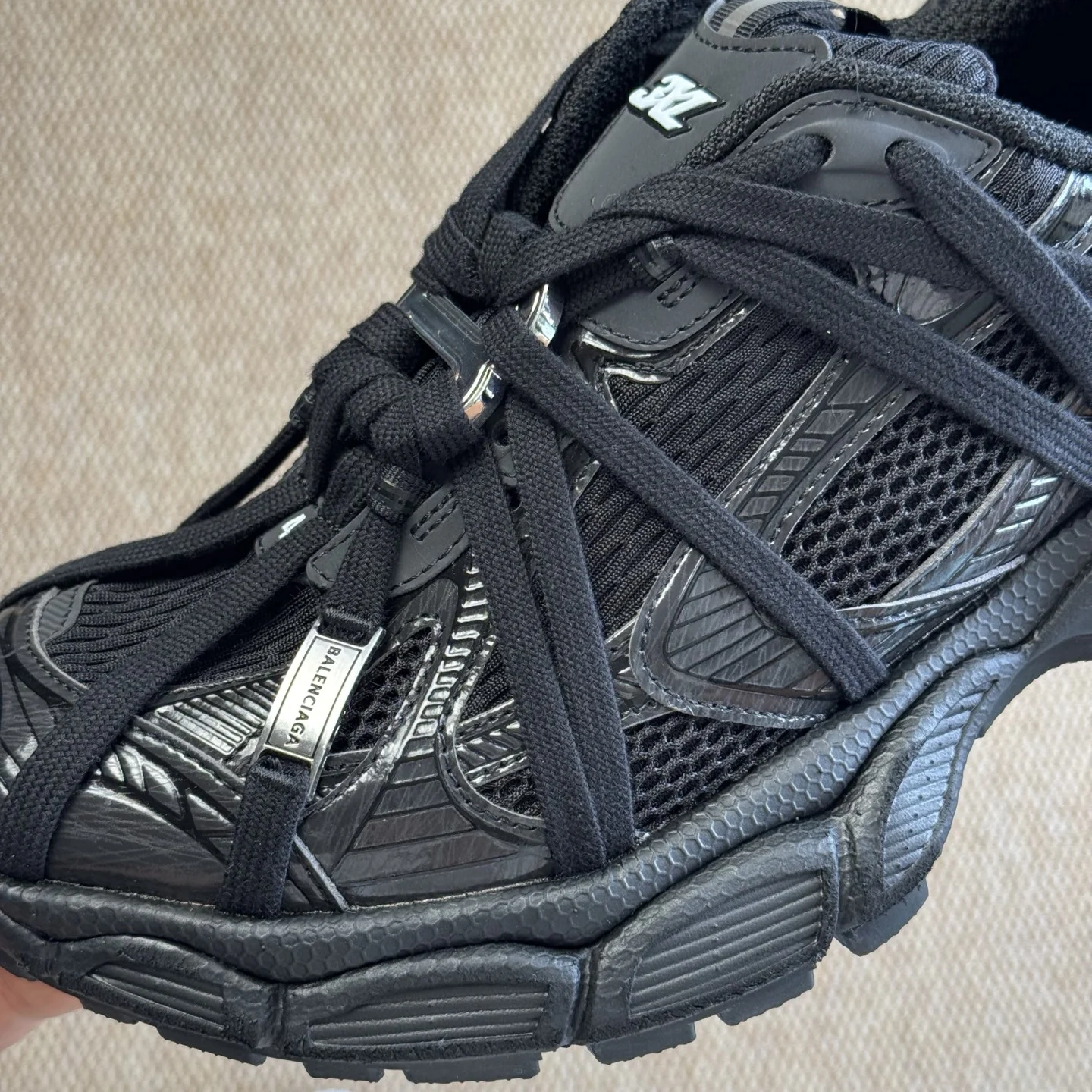 Balenciaga 3XL Extreme Laces B Black · 825601W3XCH1000