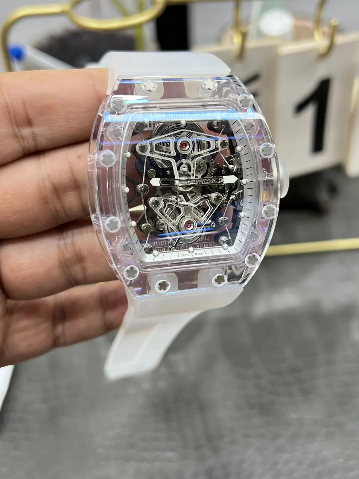 Richard Mille RM 56-02 — Clear case / White strap — image 4