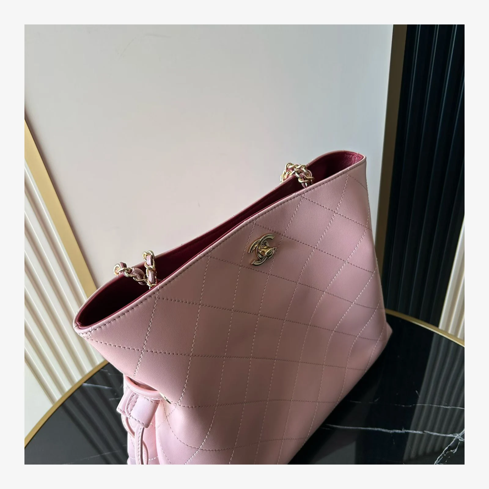 Chanel Small Shopping Bag AS6495 · Lambskin Light Pink · Lambskin · Gold-Tone Metal