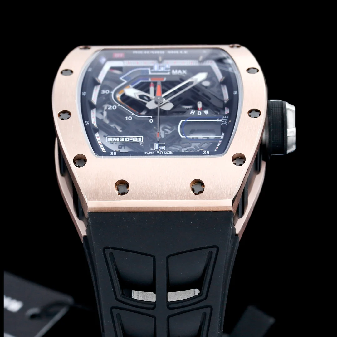 Richard Mille RM 30-01 — Rose tone case / Black strap — image 6