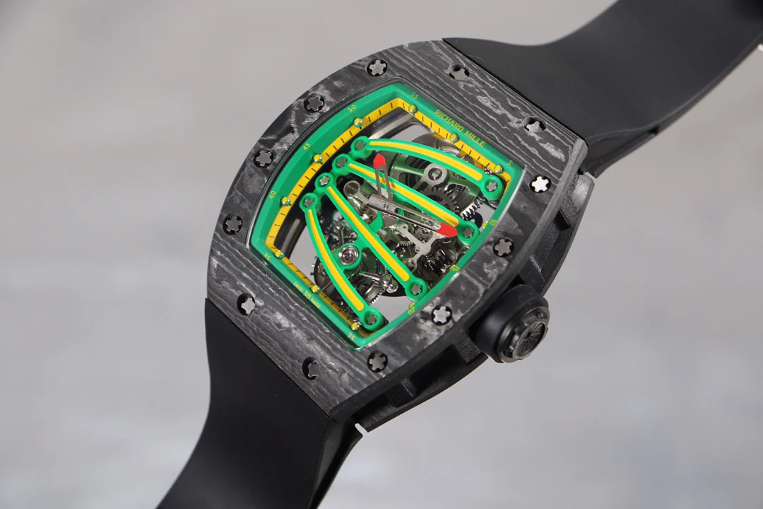 Richard Mille RM 59-01 — Dark case / Green and yellow dial / Black strap — image 4