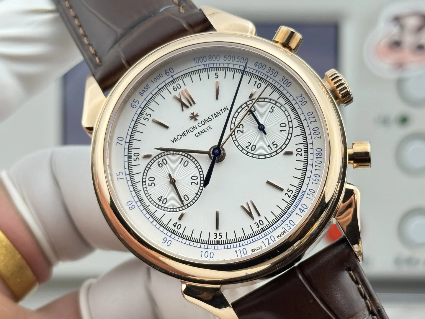Vacheron Constantin Historiques Cornes de Vache 5000H Watch Silver dial pink gold case brown leather · 5000H/000R-B059