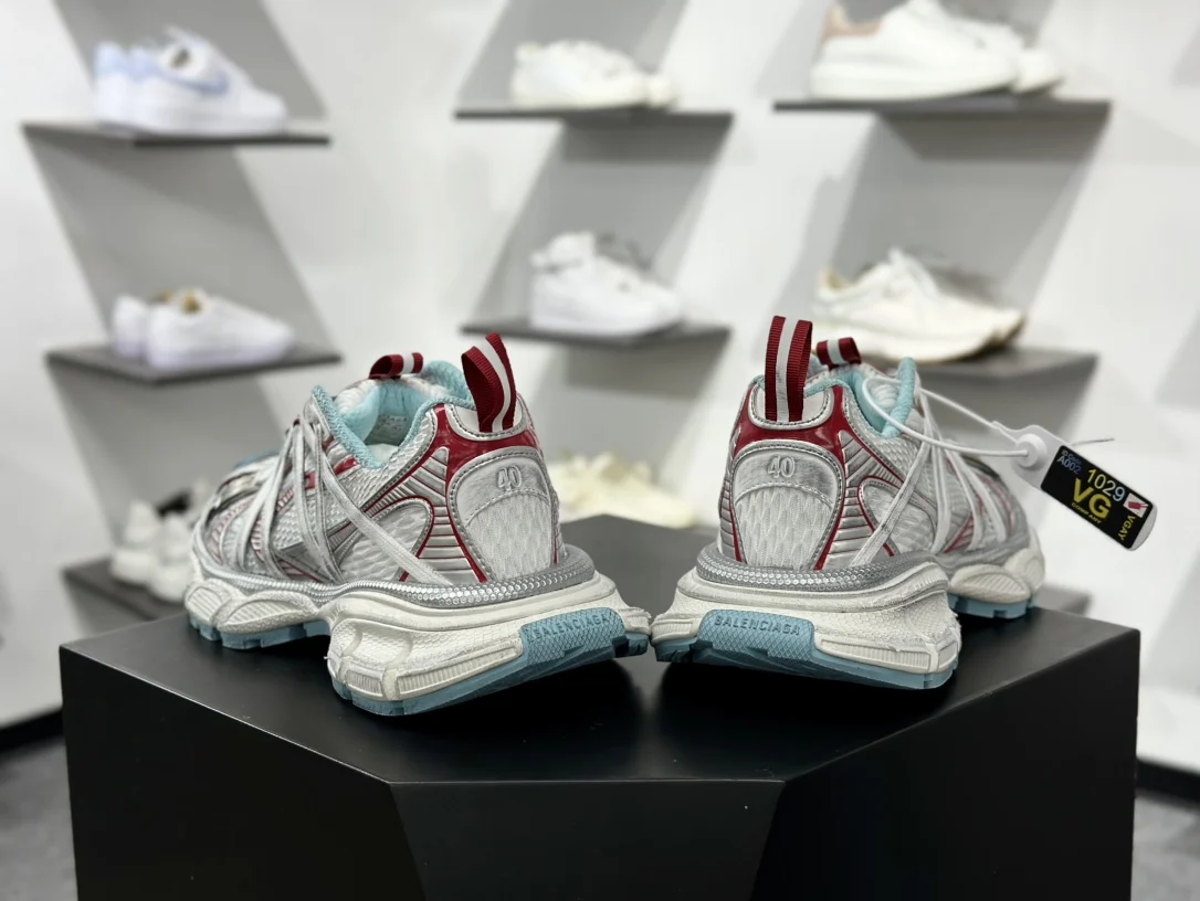 Balenciaga 3XL Extreme Laces B White / Red / Turquoise / Grey · 825601W3XCH1614