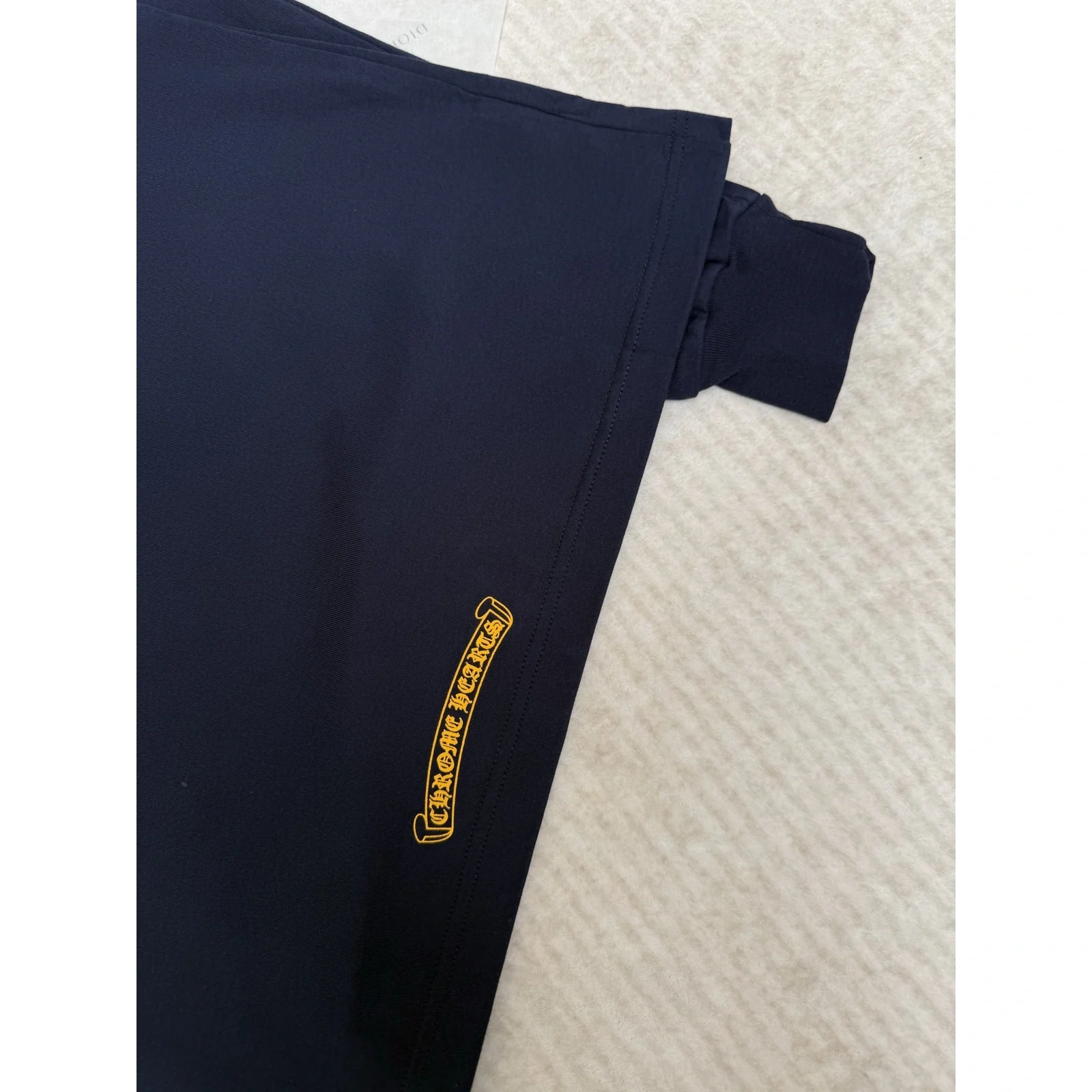 Chrome Hearts Vine Dagger Long Sleeve Tee Navy / Gold