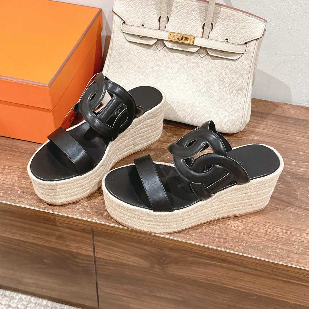 Hermès Ithea 30 Espadrille Noir
