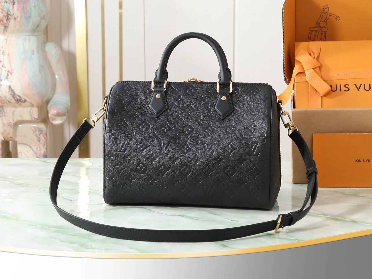 Louis Vuitton Speedy Soft 30 Black Monogram Empreinte Black Monogram Empreinte · M47186