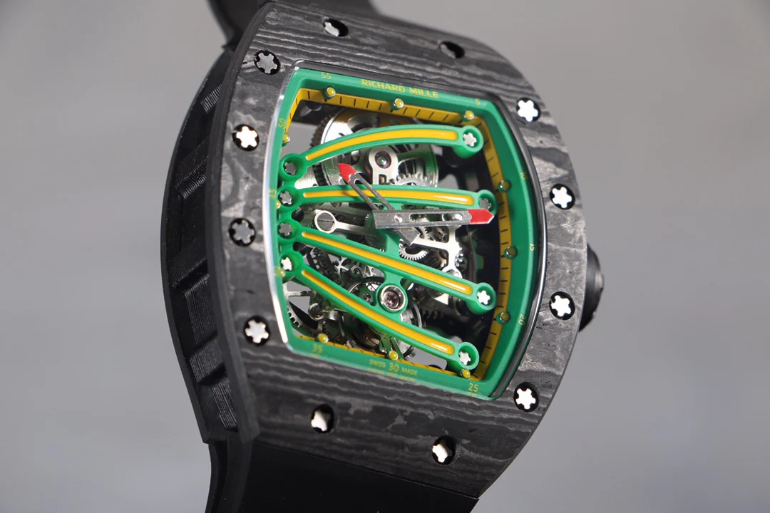 Richard Mille RM 59-01 — Dark case / Green and yellow dial / Black strap — image 2