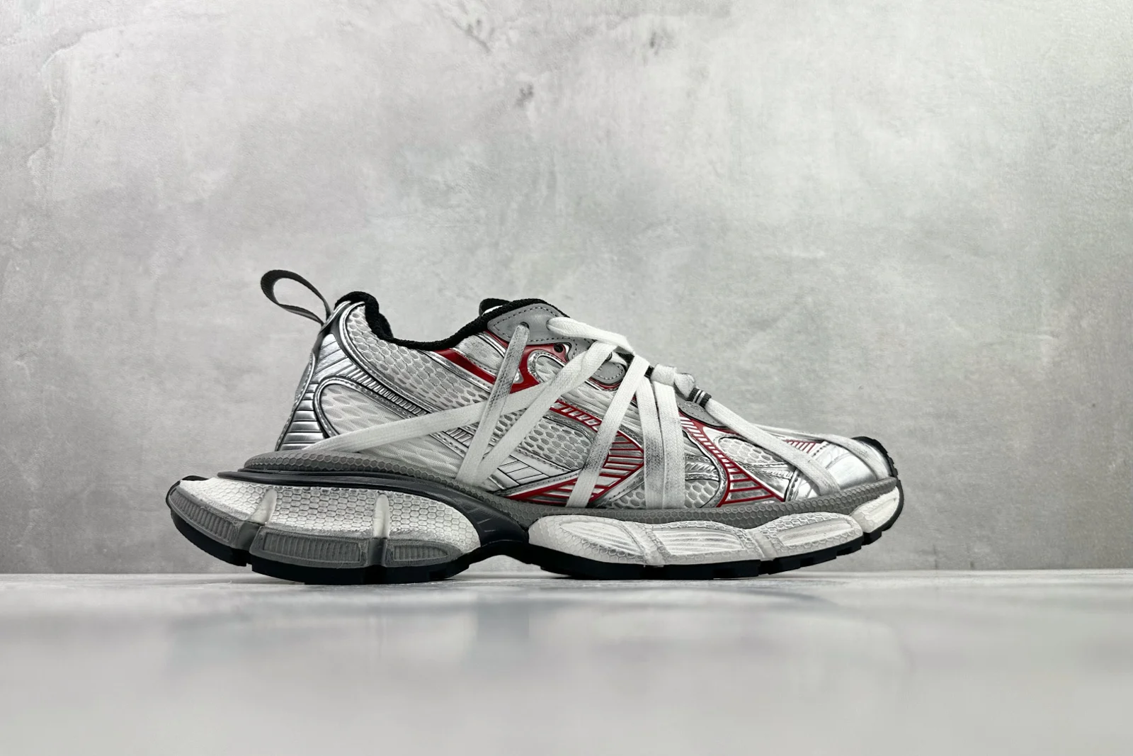 Balenciaga 3XL Extreme Laces B Grey / Silver / Red / Black · 825601W3XCH1161